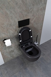 Allen Brau Унитаз подвесной Priority 4.31001.31 чёрный матовый с крышкой 4.31004.31 – фотография-14