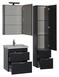 Aquanet Зеркальный шкаф "Эвора 60" серый антрацит – фотография-5