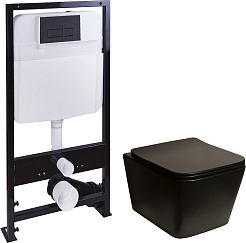 SantiLine Унитаз подвесной SL-5004MB с инсталляцией SL-04 – фотография-1