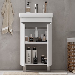 Volna Тумба с раковиной Lake 50.2D белая – фотография-5