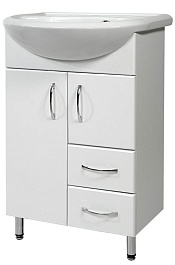 СанТа Тумба с раковиной Уют 55 с ящиками – фотография-1