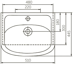 Водолей Раковина мебельная Классик 50 (Della) – фотография-2