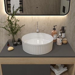 Teymi Накладная мебельная раковина Martta D36 глянцевая белая T52102 – фотография-4