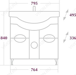 Onika Тумба с раковиной Флорена 80.13 белая – фотография-2