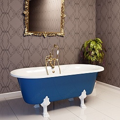 Фэма Ванна из литьевого мрамора Феррара (ножки бронза) – фотография-5