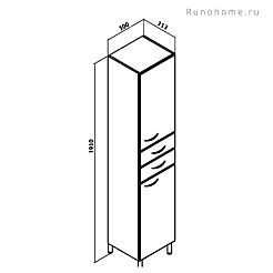 Runo Пенал для ванной Универсальный 30 с б/к R – фотография-3