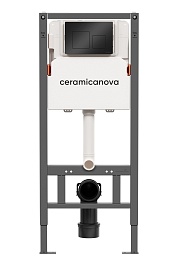 Ceramicanova Система инсталляции для унитазов Balance CN121002MB с кнопкой смыва Square черный матовый – фотография-1