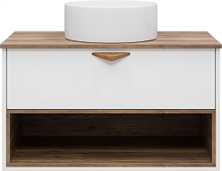 Brevita Тумба под раковину Bergen 90 подвесная дуб галифакс олово/белая – фотография-2