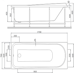 Am.Pm Каркас для ванны Like 170x70 – фотография-2