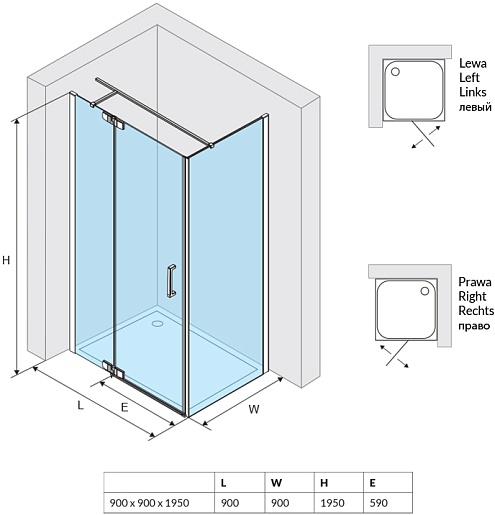 Excellent Душевой уголок Colors 90x90 квадратный левый – фотография-4