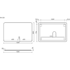 Sancos Зеркало Ray 120/80 c подсветкой RA1200 – фотография-4