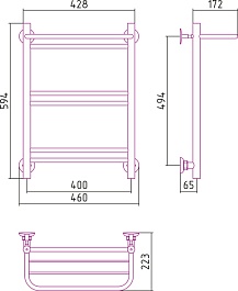 Стилье Полотенцесушитель Версия-Н1 600х400 – фотография-2