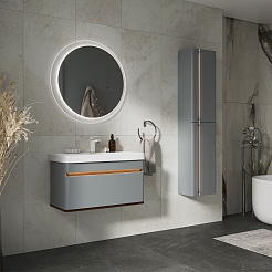 Equil Тумба с раковиной Elegante 80 1 ящик подвесная мэйджик/дуб голиано – фотография-11