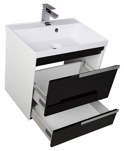 Aquanet Тумба с раковиной "Тиволи 70" черная – картинка-7