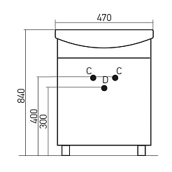 Mixline Тумба с раковиной АлАн 47 белая – фотография-2