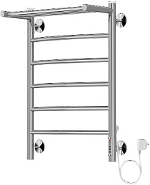 Terminus Полотенцесушитель электрический Классик П6 с полкой 450х650 диммер слева – фотография-1