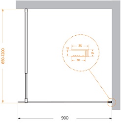 BelBagno Душевая перегородка Kraft KRAFT-L-1-90-C-NERO 90x195 профиль черный матовый стекло прозрачное – фотография-5