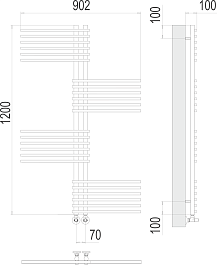 Terminus Полотенцесушитель водяной Европа П24 70x1200 хром – фотография-3