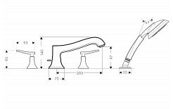 Hansgrohe Смеситель Metris classic 31314000 на борт ванны – фотография-2