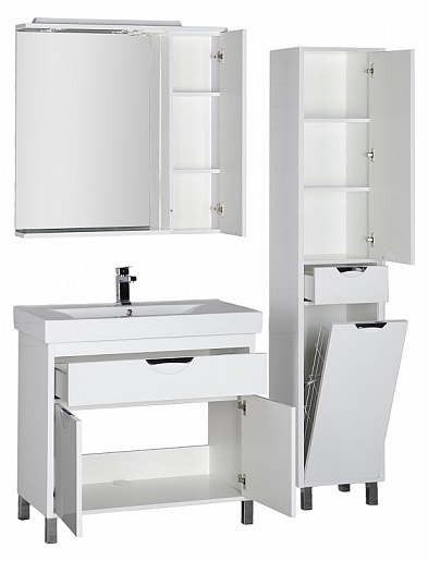 Aquanet Тумба с раковиной "Гретта 90" белая (179206) – картинка-11