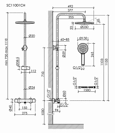 Sancos Душевая система Teo с термостатом хром SC11001CH – фотография-6