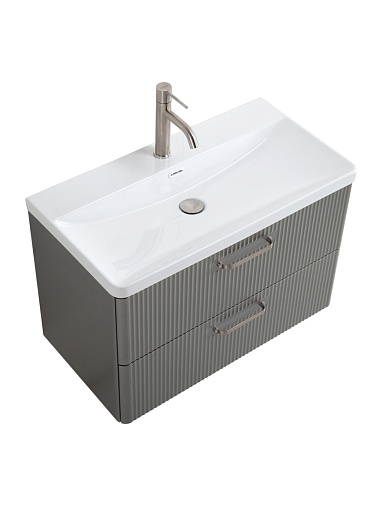 BelBagno Тумба под раковину Due 80 без ручек подвесная Сатин – фотография-2