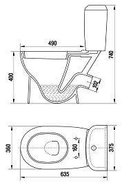 Керамин Унитаз-компакт "Сити" 417264 салатовый – фотография-3