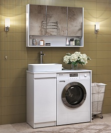 Vigo Тумба с раковиной Urban 400-1-0 со столешницей под стиральную машину белая – фотография-16