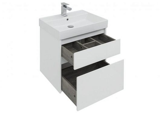 Aquanet Тумба с раковиной Nova Lite 60 2 ящика, белая – картинка-7