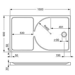 Roltechnik Душевой поддон "WALK IN 1500x900" – фотография-2