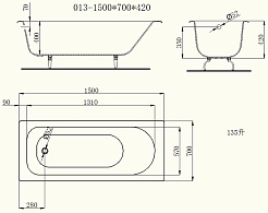 Castalia Чугунная ванна 150x70x42 – фотография-2