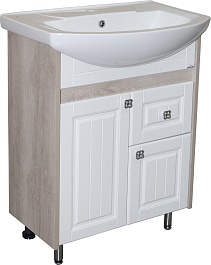 Mixline Тумба с раковиной Версаль 65 белая/белое дерево – фотография-1