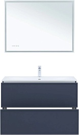 Aquanet Тумба с раковиной Арт 100 подвесная маренго матовая – фотография-19