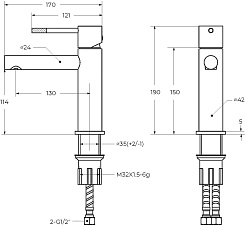 Cezares Смеситель для раковины Relax RELAX-LS2-GM оружейная сталь – фотография-4