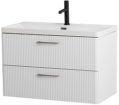 BelBagno Тумба с раковиной Due 80 подвесная Белый металлик – фотография-1