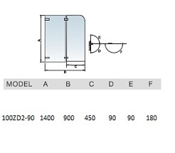 WeltWasser Шторка на ванну WW100 100ZD2-90 – фотография-2
