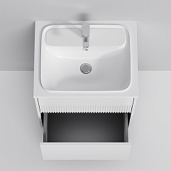 Am.Pm Тумба с раковиной Func 60 подвесная белая матовая – фотография-4