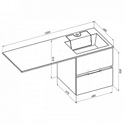 Aquanet Тумба с раковиной Алвита 120 R серый антрацит – фотография-3