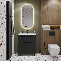 Vivon Тумба с раковиной Ostin 70 напольная черная матовая – фотография-13