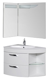 De Aqua Мебель для ванной Трио Люкс 90 L, зеркало Трио Люкс – фотография-1