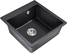 Milacio Мойка кухонная Murcia 51 Cuarzo черная матовая