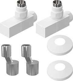 Lemark Комплект подключения Lemark LM03412SW для водяных полотенцесушителей белый – фотография-1