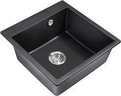 Milacio Мойка кухонная Murcia 51 Cuarzo черная матовая – фотография-1