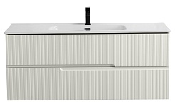 Cezares Тумба с раковиной Duet-N 120 подвесная CZR-8095-120 альпака брашированная – фотография-1