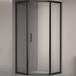 RGW Душевой уголок Passage PA-86B 100x100 профиль черный стекло прозрачное – фотография-1