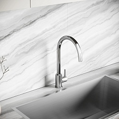 Sancos Смеситель для кухни Stainless с поворотным R изливом нержавеющая сталь SC12001SS – фотография-2