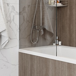 Teymi Шторка на ванну Timo 70x140 профиль хром стекло прозрачное – фотография-8