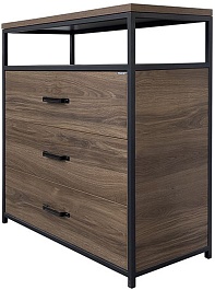 Comforty Тумба Лофт 90 дуб темно-коричневый/черный – фотография-1