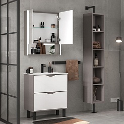 Equil Зеркальный шкаф Smile 70 лен антрацит – фотография-8