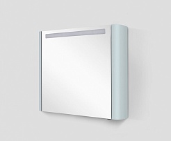Am.Pm Зеркальный шкаф Sensation 80 L, с подсветкой, светло-голубой, глянец – фотография-3